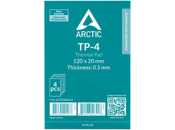 ARCTIC TP-4 Termisk pad 4-pack Grå