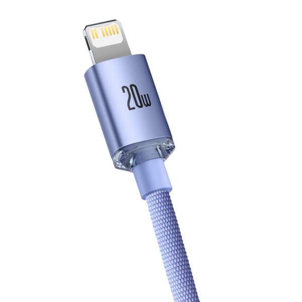 Baseus kabel Crystal Shine USB-C - Lightning 1,2 m 20W lila