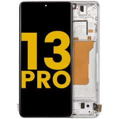 OLED-enhet med ram för Xiaomi 13 Pro (renoverad) (vit) vit