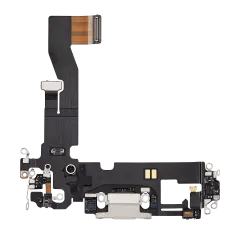 Laddningsport Flexkabel för iPhone 12 (Begagnad OEM-dragning) (Vit) vit