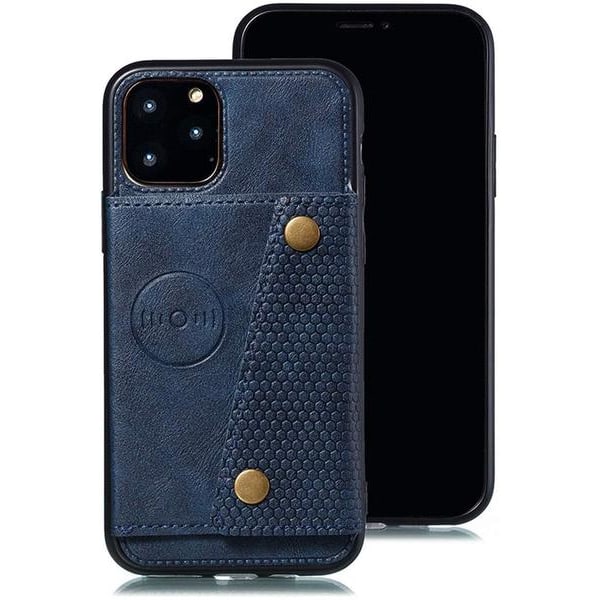 ny design iphone 11 pro plånboks fodral med magnet blå Blue