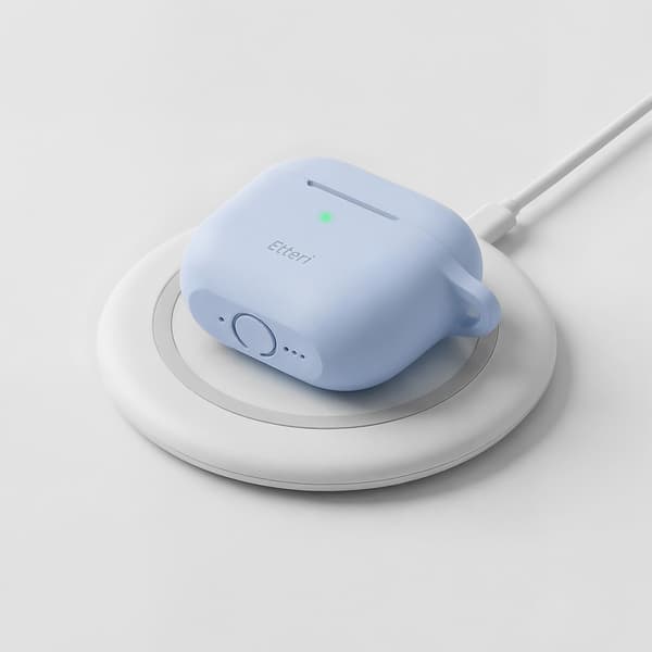 Etteri silikonfodral för AirPods 4 ljusblå blå