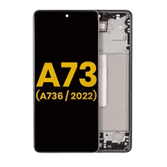 OLED-enhet med ram för Samsung Galaxy A73 5G (A736 / 2022) (renoverad) (grå)