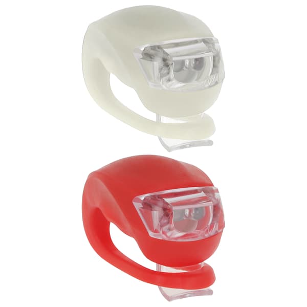 Setty cykellampor silikonset fram vit + bak röd LR-01
