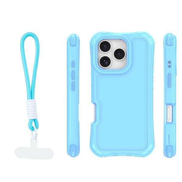 Safepop skal med rem för iPhone 16 Pro blå blå