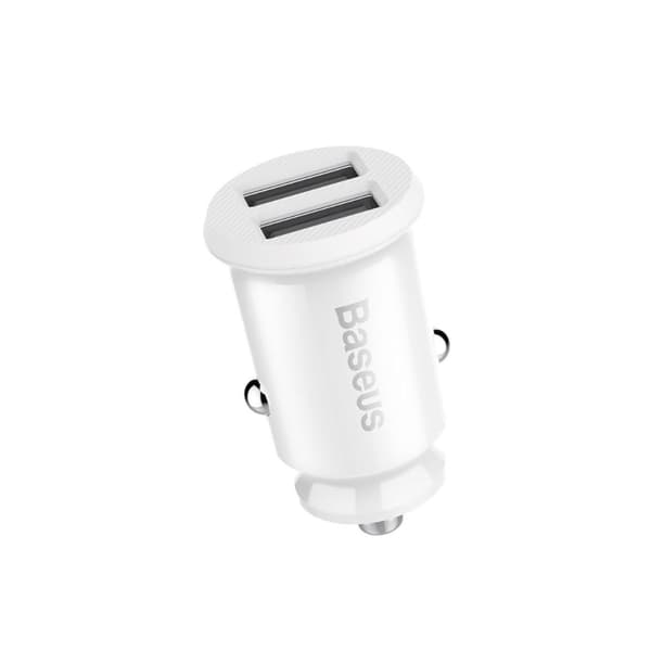 Baseus billaddare Grain 2x USB 3,1A vit vit