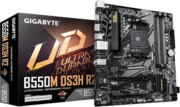 Moderkort för AMD AM4 - Gigabyte B550M DS3H R2 Micro ATX B550