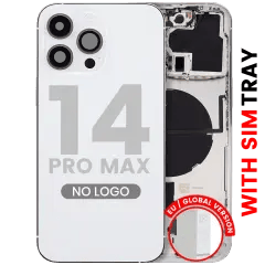 Baksida med smådelar för iPhone 14 Pro Max (EU / Global version) (Aftermarket Plus) (Silver) silver