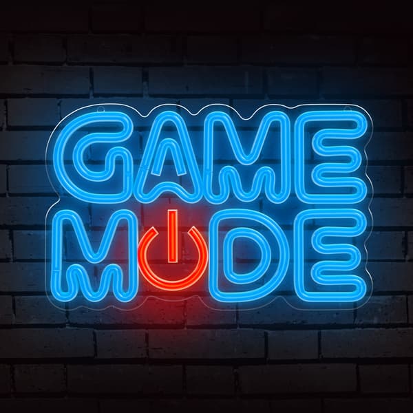 Forever Light Neon PLEXI LED GAME MODE blå röd FPNE38
