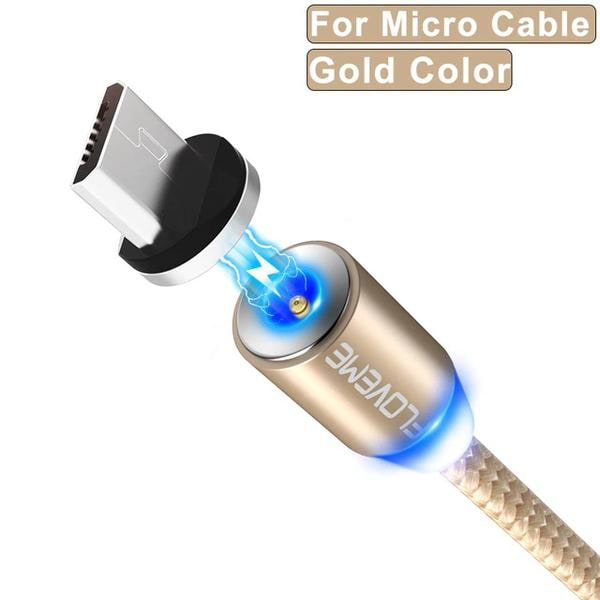 2 m FLOVEME magnet laddare micro-usb guld Gold