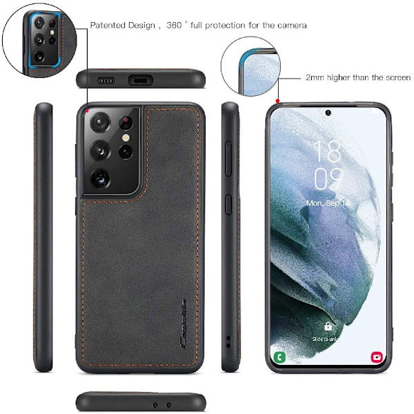 CaseMe 018 för Samsung Galaxy S21 plus Plånboksfodral|svart