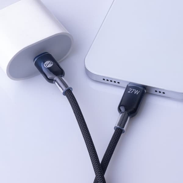 Forever Ombre cable USB-C - Lightning 1.0 m 27W black