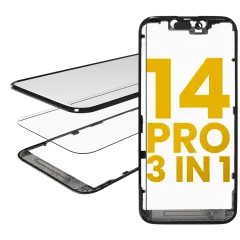 3 i 1 (glas med förmonterad OCA + ram) för iPhone 14 Pro (OCA Master)
