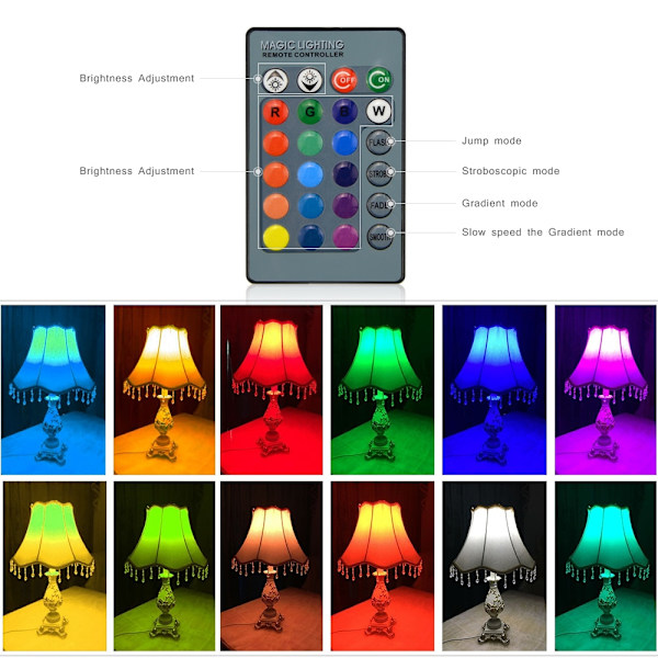 2 st E14 RGB LED-lampa 16 Färg