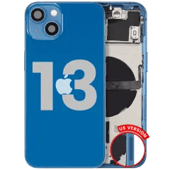 Baksida med smådelar för iPhone 13 (amerikansk version) (Använd OEM-drag: Klass A) (Blå) blå