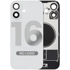 Baksida i glas med MagSafe-magnet för iPhone 16 (eftermarknad) (vit) (ingen logotyp)