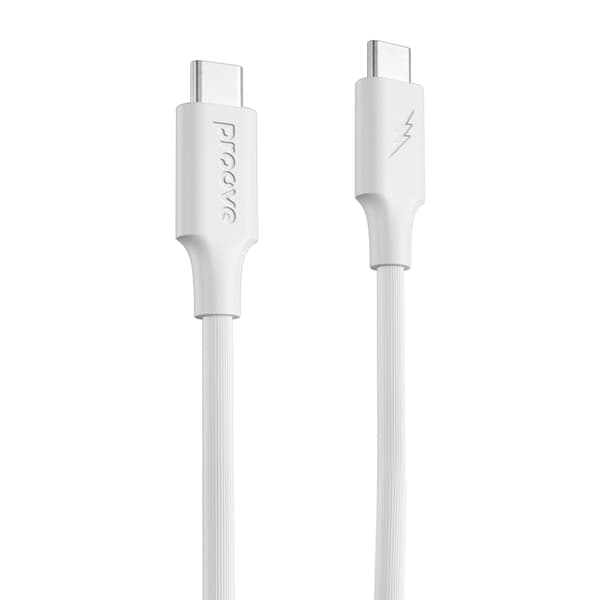Proove kabel Streckad Silikon USB-C - USB-C 1m 60W vit