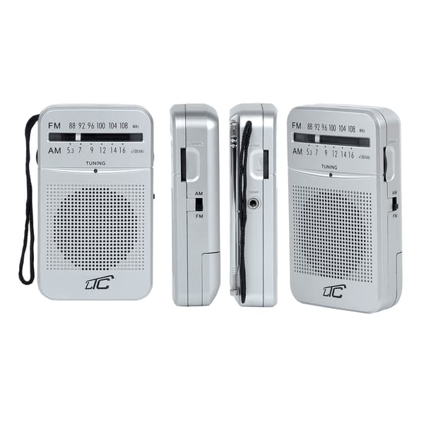 LTC bärbar fickradio LEGA, AM / FM, minijack, silver silver