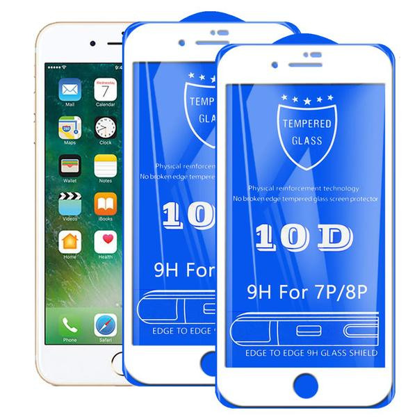 2 st  plexiglas glas för iphone 7/8 plus vit