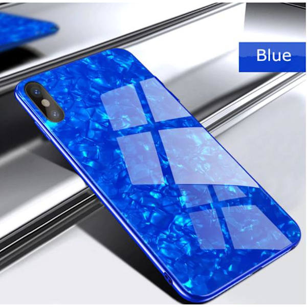 Lyxigt glänsande tempererat glas för Iphone X/Xs blå Blue