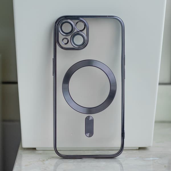 Färg Krom Mag skal för iPhone 16 Pro Max svart