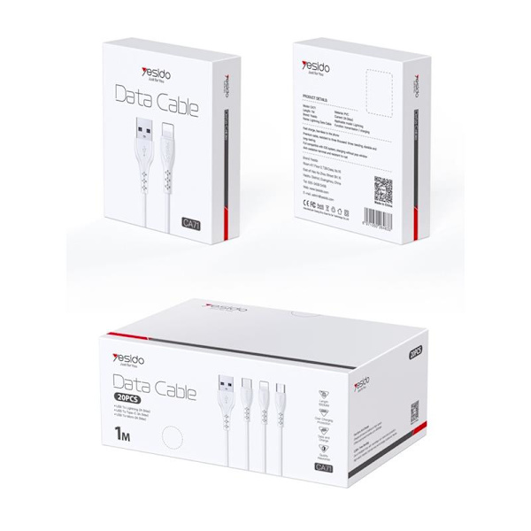 YESIDO KABEL CA71 USB/LIGHTNING 1M 2A (20ST) VIT