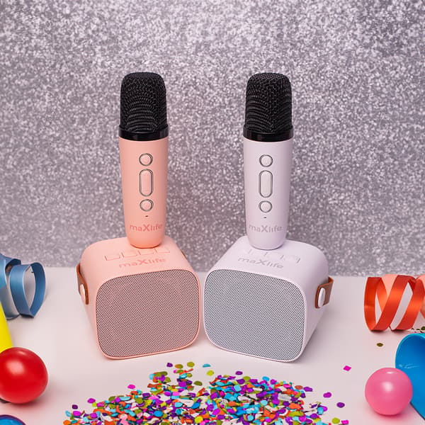 Maxlife Bluetooth karaoke-högtalare MXKS-100 rosa