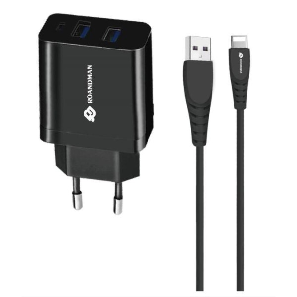 RO & MAN reseladdare2x USB-kontakt Laddare +iphonekabel