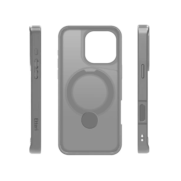Etteri Matt Mag Ring skal för iPhone 16 Pro grå