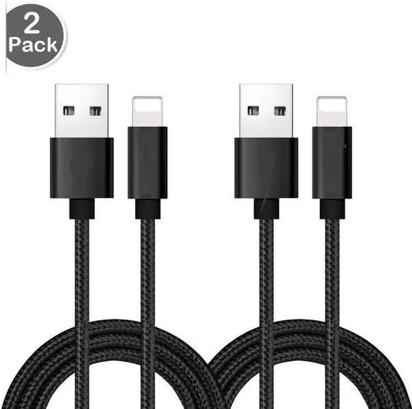 2 st super kvalitet 3 m iphone svart svart