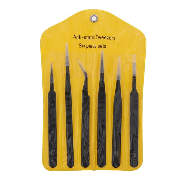 Set med 6 precisionspincetter