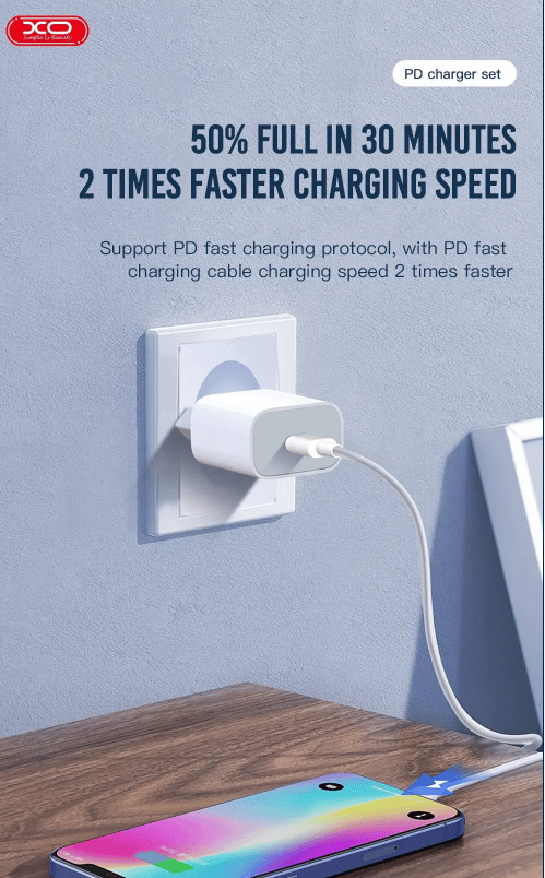 20W laddare med 1 m kabel usbc-usbc
