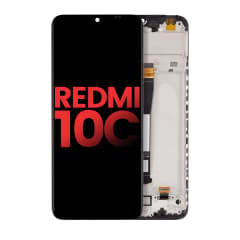 LCD-enhet med ram för Xiaomi Redmi 10C (Eftermarknad Plus) (Alla färger)