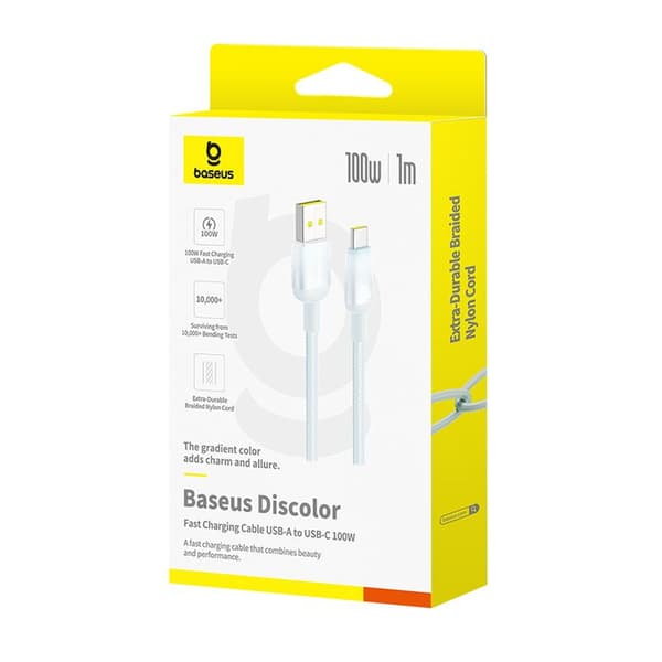 Baseus kabel Discolor USB - USB-C 100W 1m blå-grön