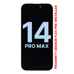 OLED-enhet med flexkabel för närhetssensor förmonterad för iPhone 14 Pro Max (Servicepaket)
