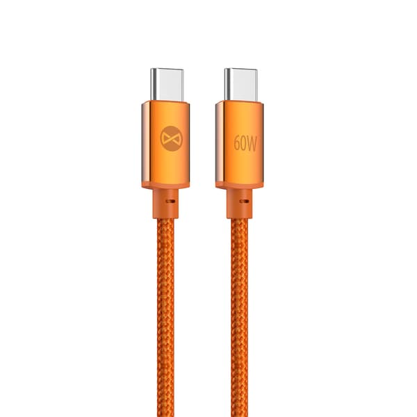 Forever Saffron-kabel USB-C - USB-C 1,0 m 60W orange
