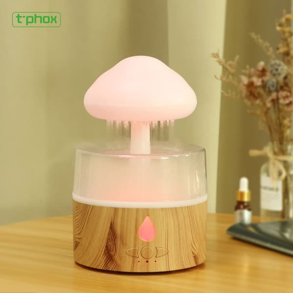 T-Phox Luftfuktare/diffuser med lampa regnmoln vit