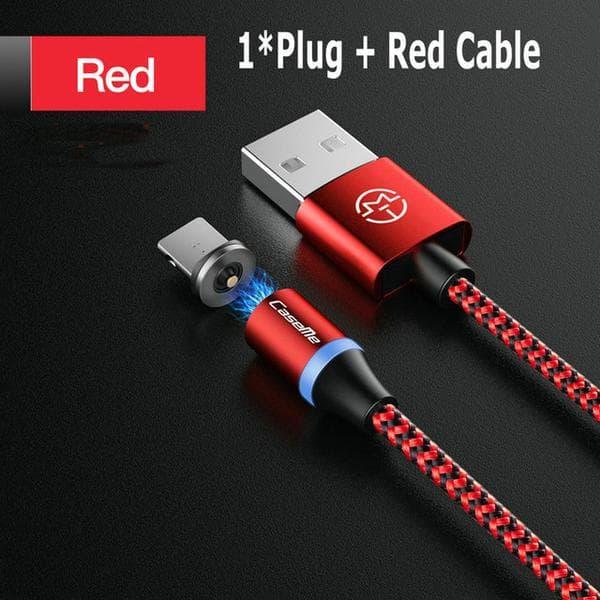 1m CaseME magnet laddare|röd (Micro-usb)