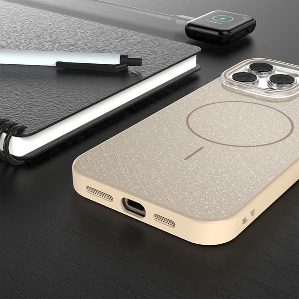 Glitter Thin Mag case for iPhone 16 Pro Max 6.9\" brown