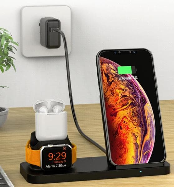 3-IN-1 TRÅDLÖS LADDARE DOCKING STATION