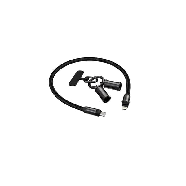 Devia kabelnyckelband 2i1 PD USB-C - Lightning 0,3 m 27W svart