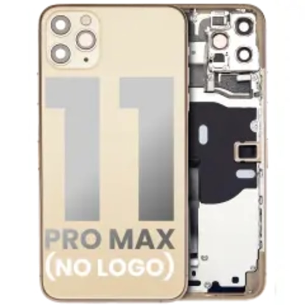 Baksida med förmonterade småkomponenter för iPhone 11 Pro Max (ingen logotyp) (Eftermarknad Plus) (Guld)