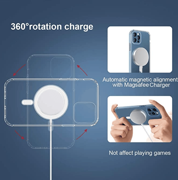 Hårdsilikonfodral för iPhone 12/12 Pro med stöd för Mag-Safe transparent