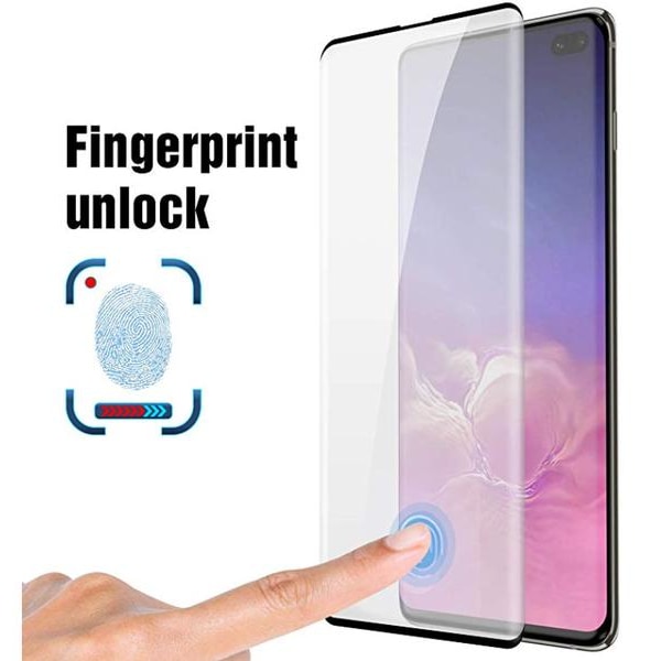 2 st Hel täcket härdat glas  för Samsung  S10 Transparent