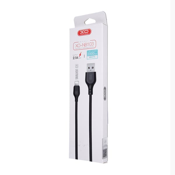 XO kabel NB103 USB - Lightning 2,0 m 2,1A vit vit