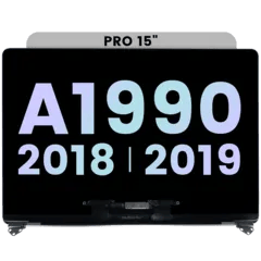 Komplett LCD-skärmmontering för MacBook Pro 15\" A1990 (2018-2019) (Äkta OEM) (Silver)