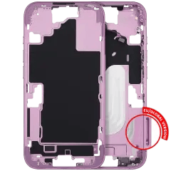 Mellanram med ström- och volymknapp för iPhone 16 (EU/Global version) (Eftermarknad Plus) (Rosa) rosa