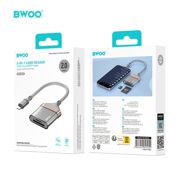 BWOO Adapter Lightning till SD-kort / TF-kort BZ63