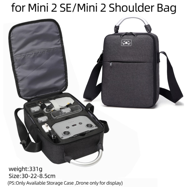 Hård skyddsväska Resväska med rem för Mini 2 SE Flight Dammtäta axelväskor Crossbody reseryggsäck
