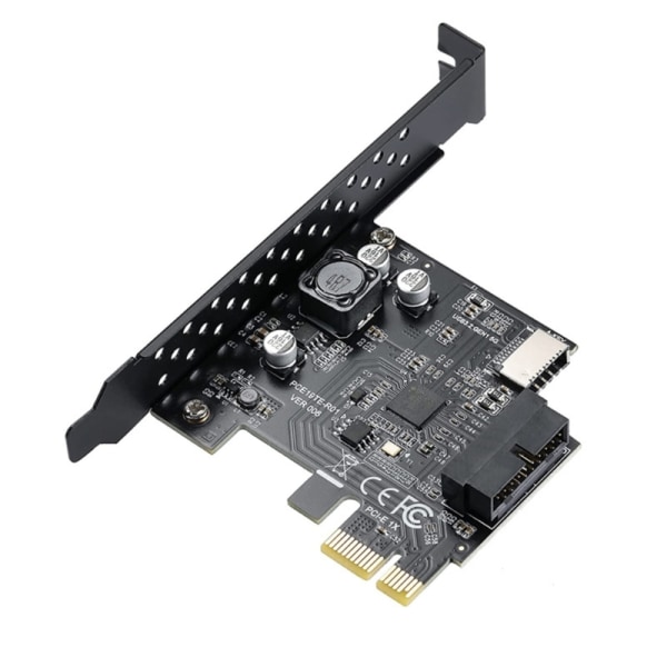 PCIe till USB3.2 Gen 1-kort, PCIe till USB 3.2 + 19-stiftsadapter PCIExpress expansionskort USB -kort för stationär PC